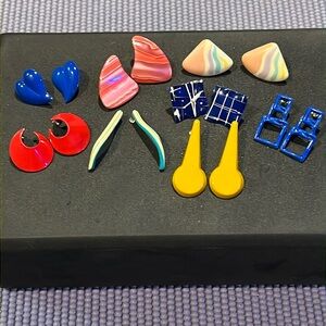 Vintage 80s Colorful Earring Lot